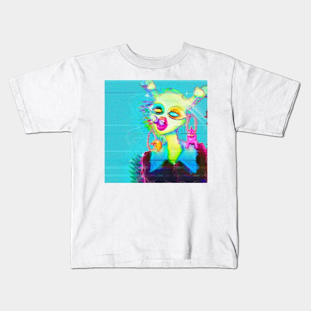 Glitch Alien Kids T-Shirt by BETIMOOARTZ